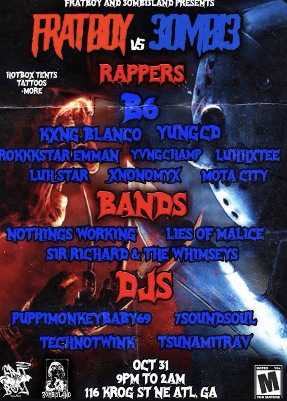 Halloween Riot show flyer