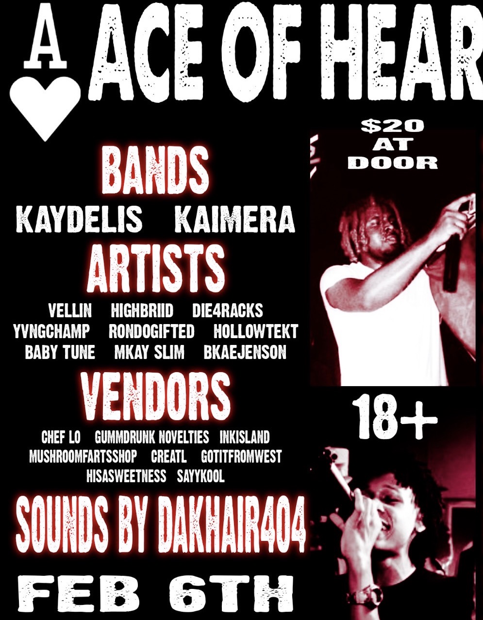 Ace of Hearts show flyer